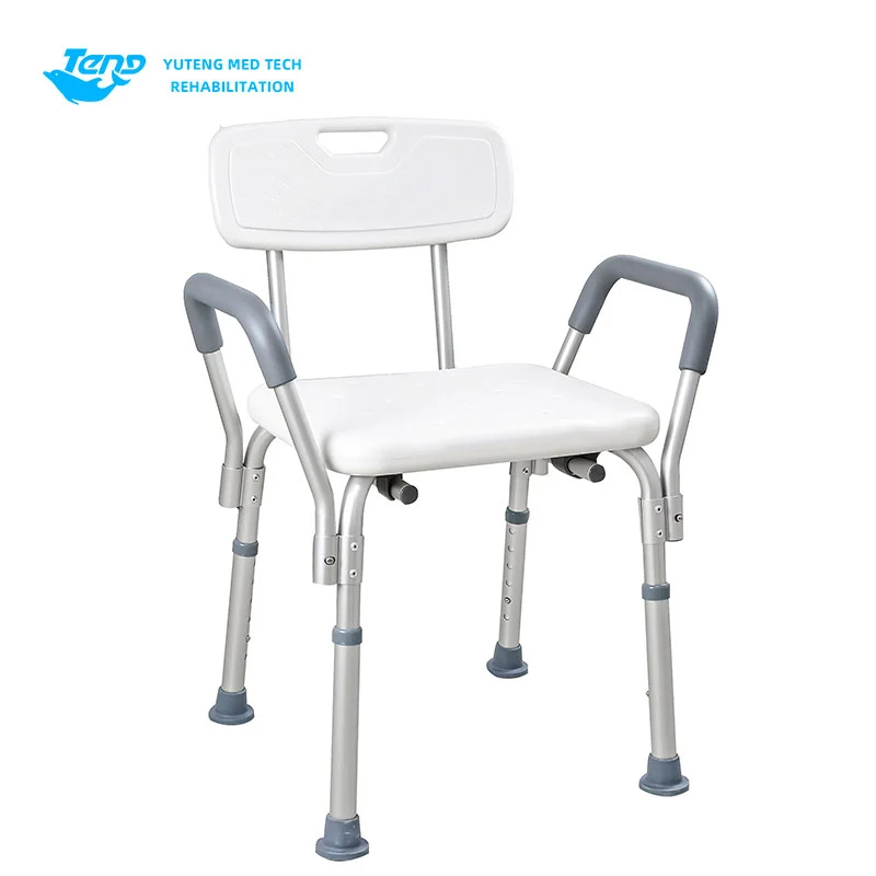 Scaun de baie din aluminiu cu cotiere